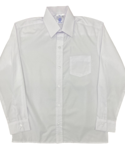 Plain White Long Sleeve Collar & Tie Shirt